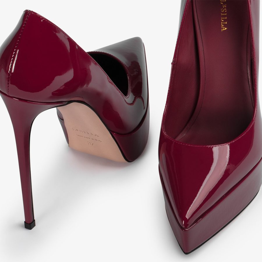 UMA PUMP 140 mm-Revenge red patent leather platform pump - Image 4