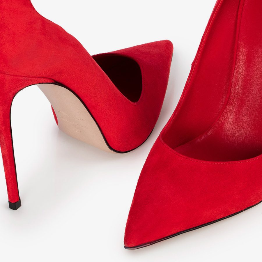 IVY PUMP 120 mm-Red suede pump - Image 4