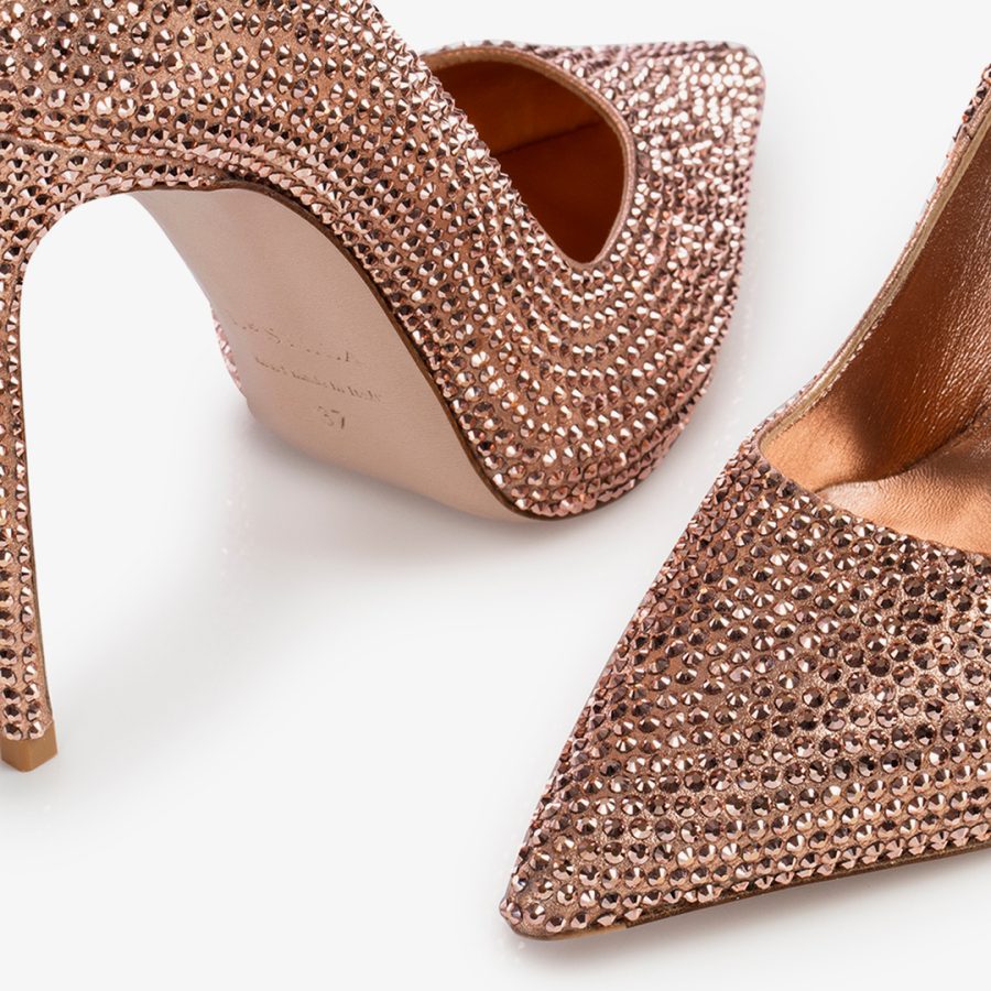 IVY PUMP 120 mm-Golden pink crystals pump - Image 4