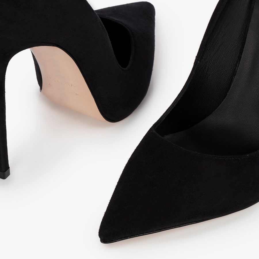 IVY PUMP 120 mm-Black suede pump - Image 4