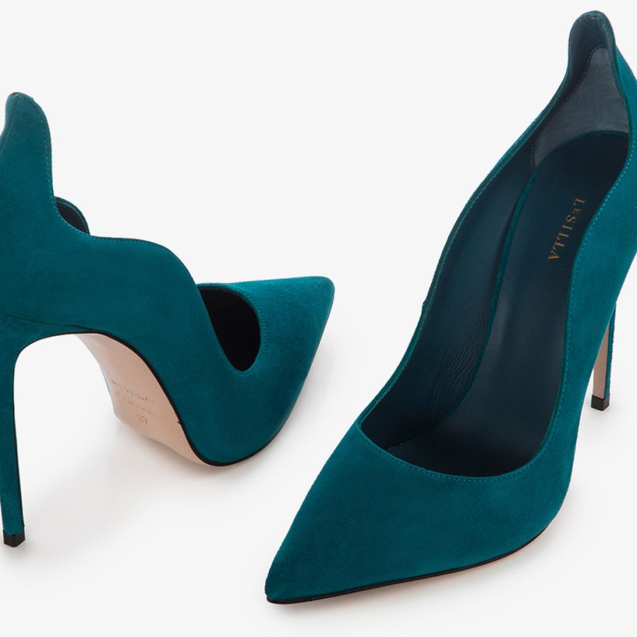 IVY PUMP 120 mm-Rasputin green suede pump - Image 4