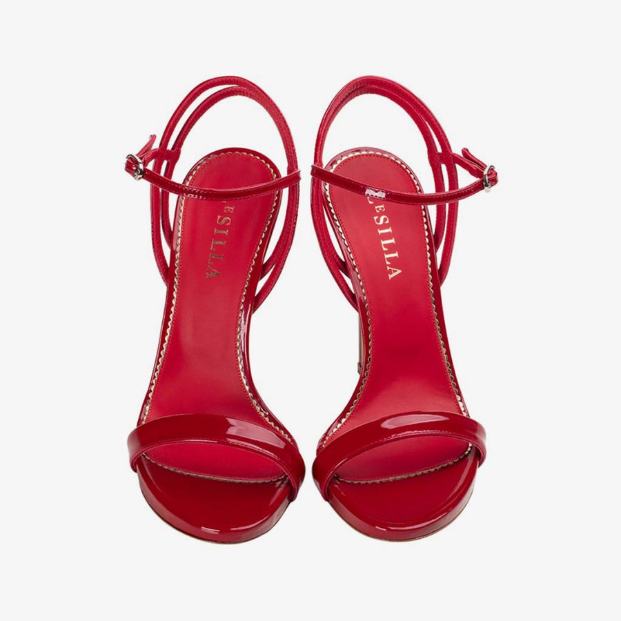 GWEN SANDAL 120 mm-Red patent leather sandal - Image 4