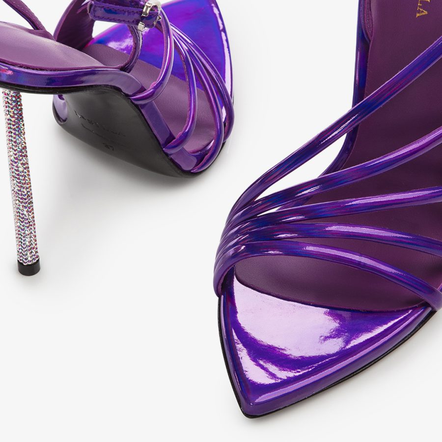 BELLA SANDAL 120 mm-Kamala purple iridescent sandal - Image 4