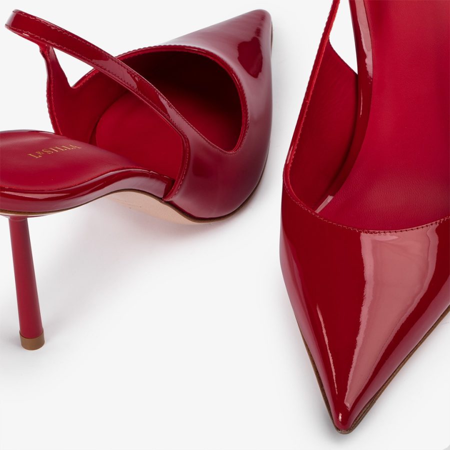 BELLA SLINGBACK 80 mm-Red patent leather slingback - Image 4