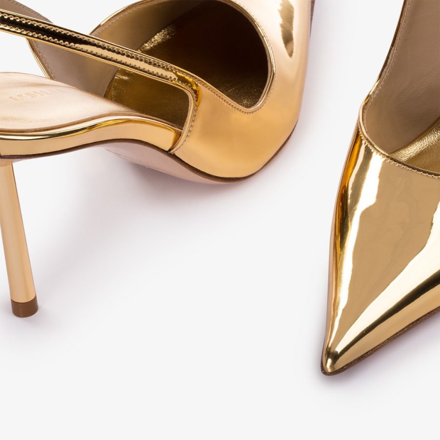 BELLA SLINGBACK 80 mm-Nugget gold metallic slingback - Image 4