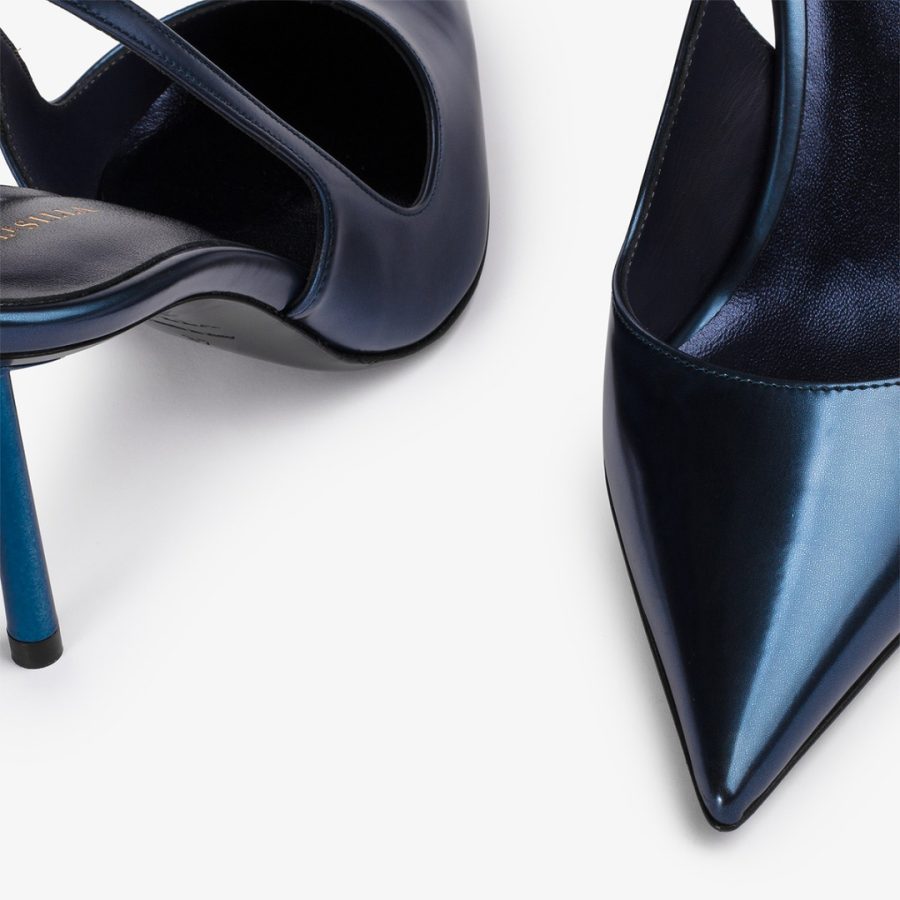 BELLA SLINGBACK 80 mm-Danube blue metallic slingback - Image 4