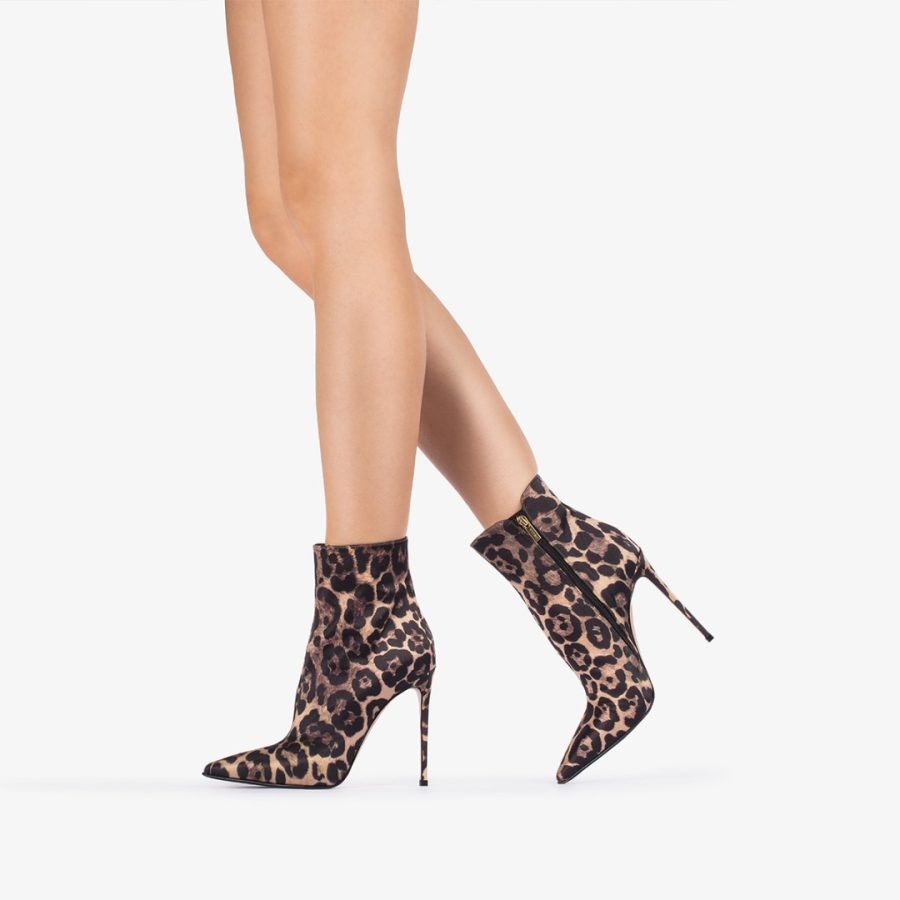 EVA ANKLE BOOT 120 mm-Leopard print satin ankle boot - Image 5