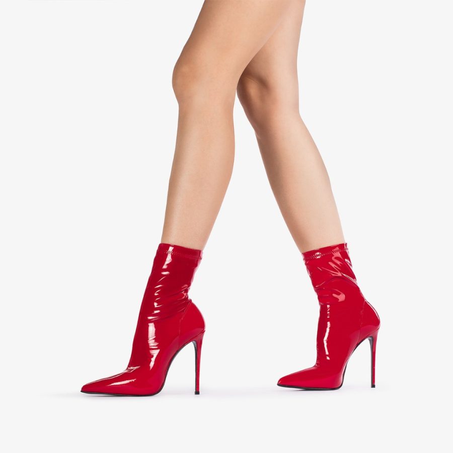 EVA ANKLE BOOT 120 mm-Opium red vinyl ankle boot - Image 5