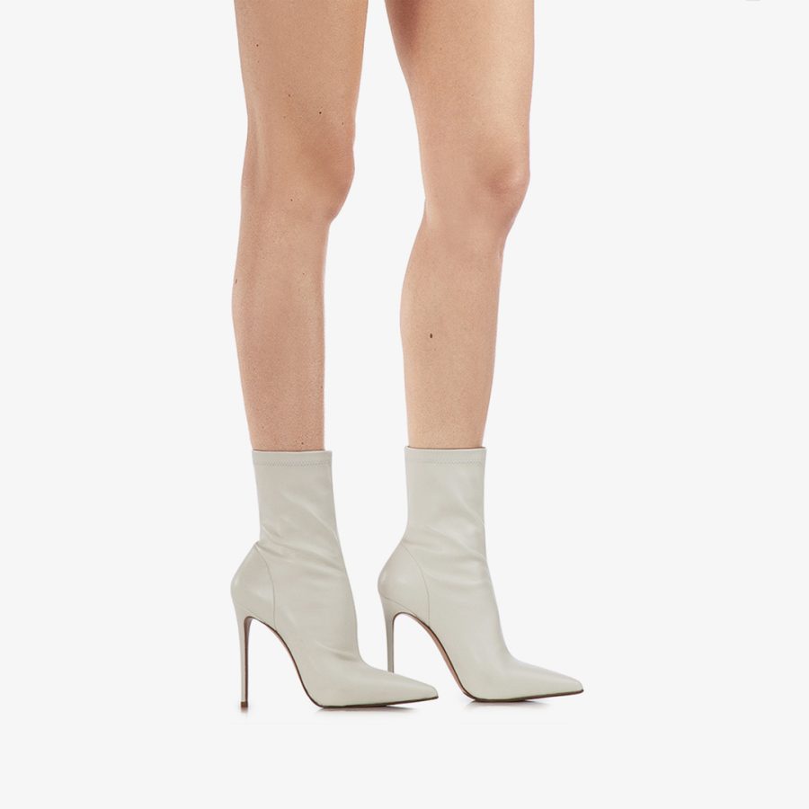 EVA ANKLE BOOT 120 mm-White vegan leather ankle boot - Image 5