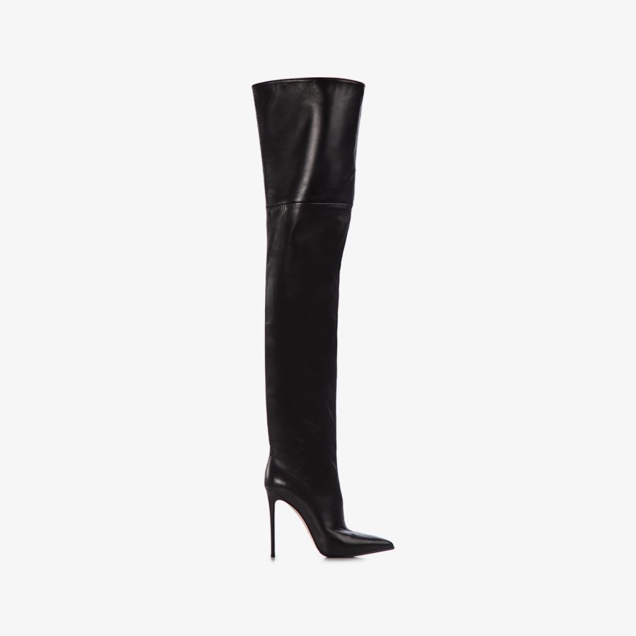 EVA THIGH-HIGH BOOT 120 mm-Black nappa leather oversized over-the-knee boot - Image 5