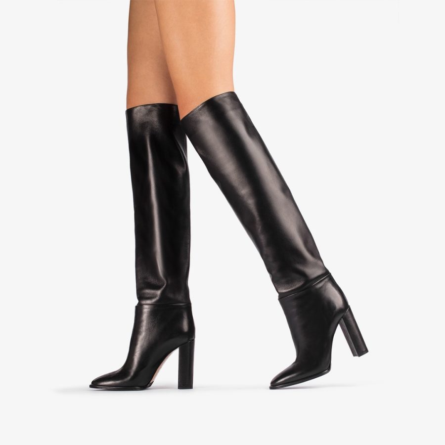 ELSA BOOT 110 mm-Black nappa leather knee boot - Image 5