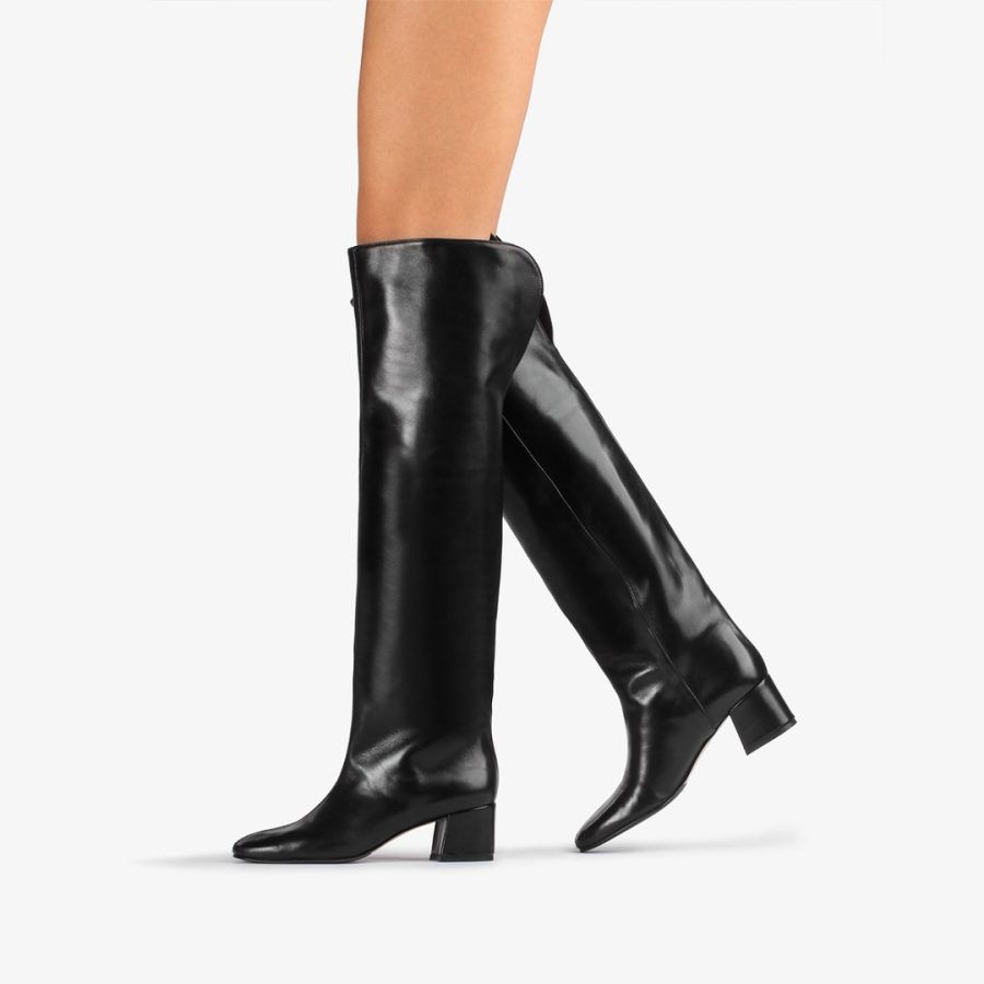 DANIELLE BOOT 50 mm-Black nappa leather over-the-knee boot - Image 5