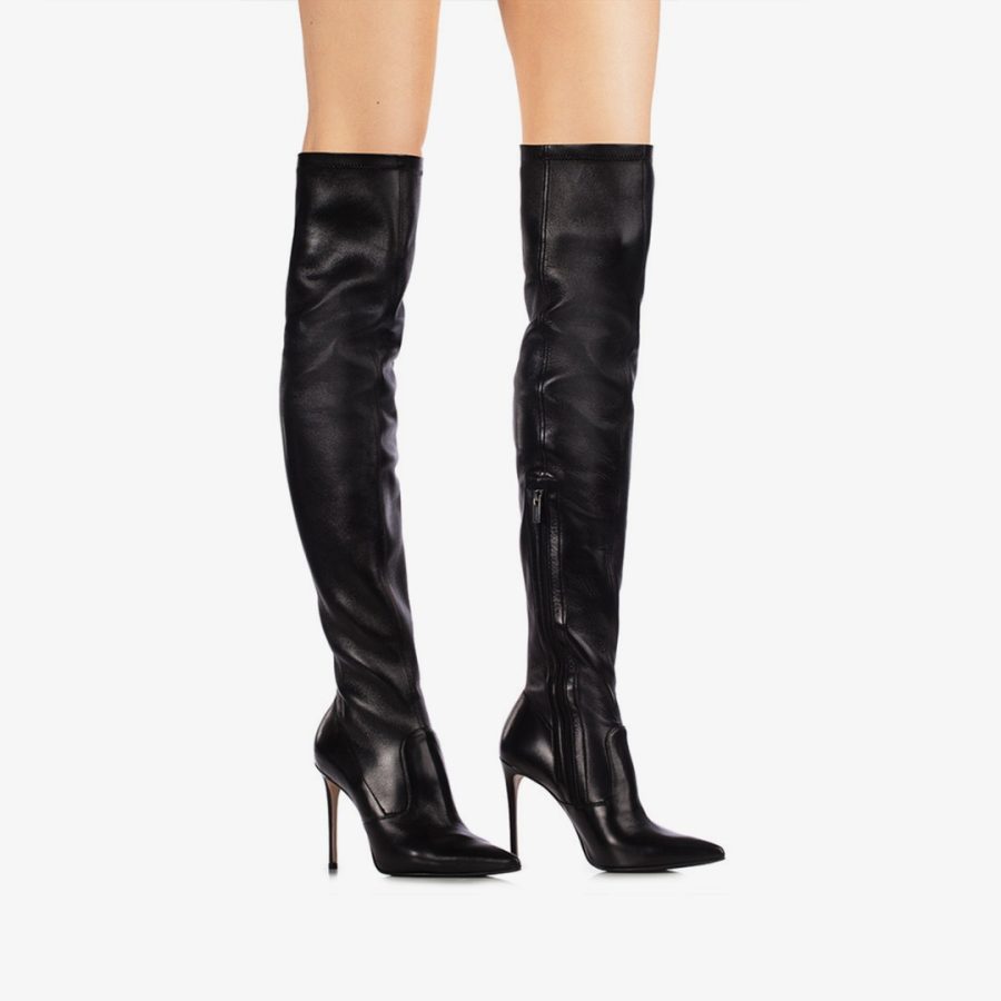 EVA THIGH-HIGH BOOT 100 mm-Black nappa leather over-the-knee boot - Image 5