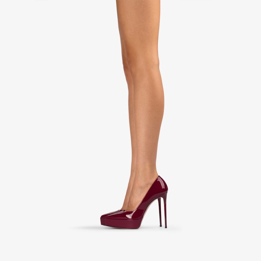 UMA PUMP 140 mm-Revenge red patent leather platform pump - Image 5