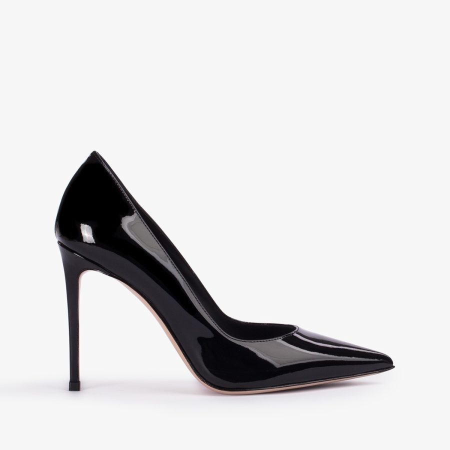 EVA PUMP 100 mm-Black patent leather pump - Image 5