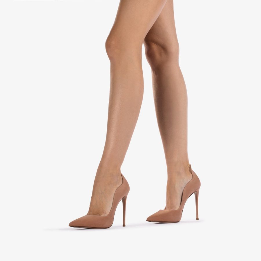 IVY PUMP 120 mm-Phard nude suede pump - Image 5