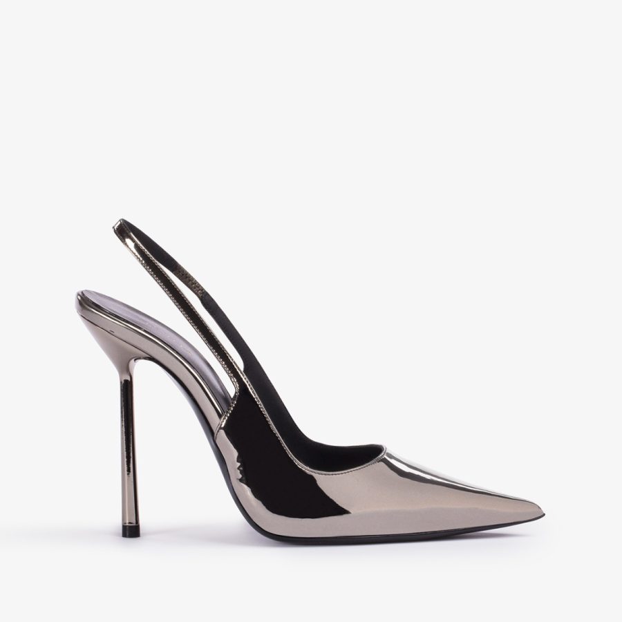 BELLA SLINGBACK 120 mm-Pewter metallic slingback - Image 5