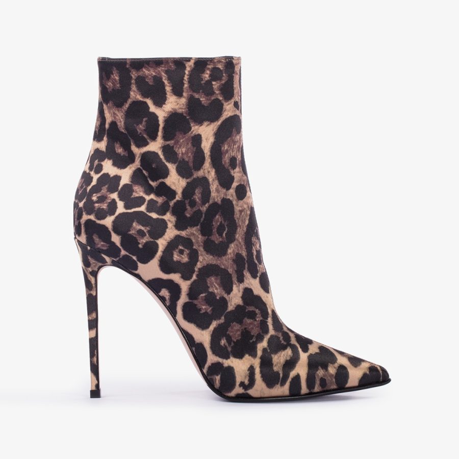 EVA ANKLE BOOT 120 mm-Leopard print satin ankle boot - Image 6