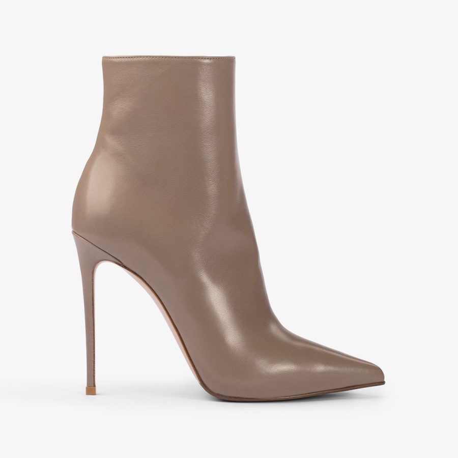 EVA ANKLE BOOT 120 mm-Sesame grey leather ankle boot - Image 6