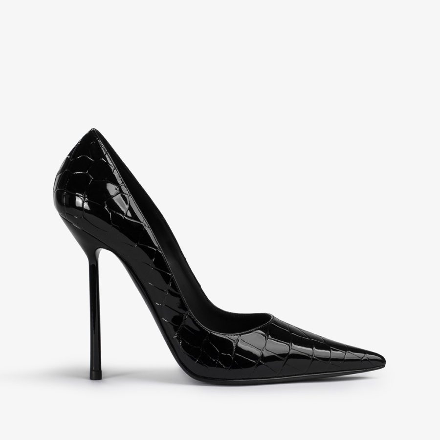 BELLA PUMP 120 mm-Black crocodile print pump - Image 6