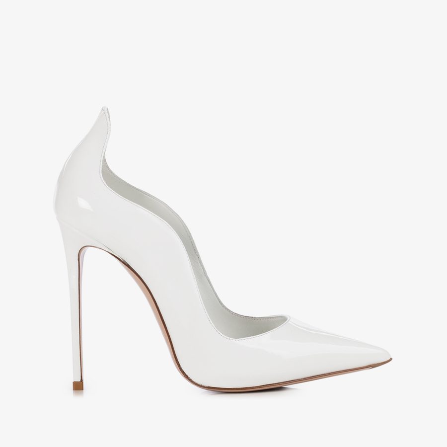 IVY PUMP 120 mm-White patent leather pump - Image 6