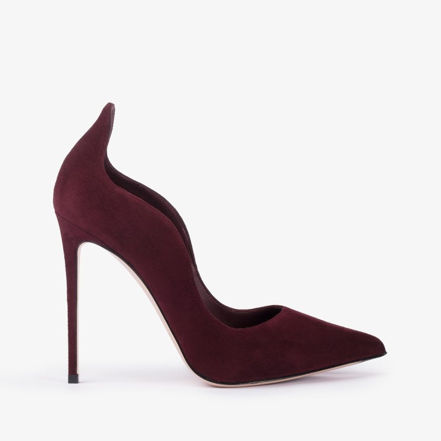 IVY PUMP 120 mm-Cherry red suede pump - Image 6