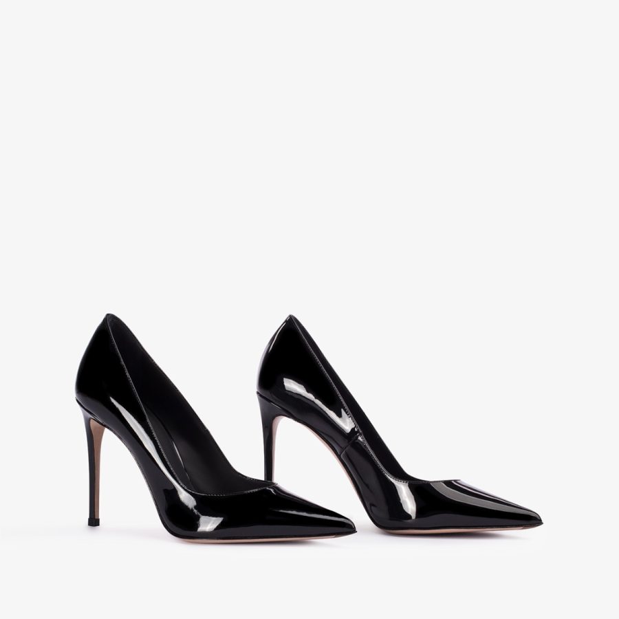 EVA PUMP 100 mm-Black patent leather pump - Image 6