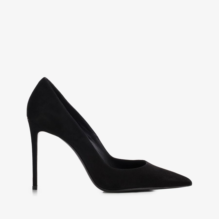 EVA PUMP 100 mm-Black suede pump - Image 6