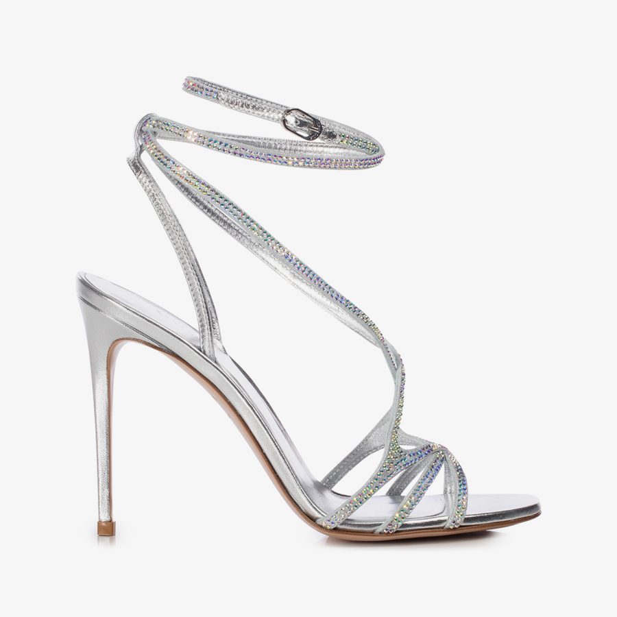 BELEN SANDAL 105 mm-Silver crystal sandal - Image 6