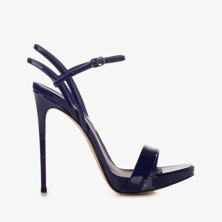 GWEN SANDAL 120 mm-Lazuli blue patent leather sandal - Image 6