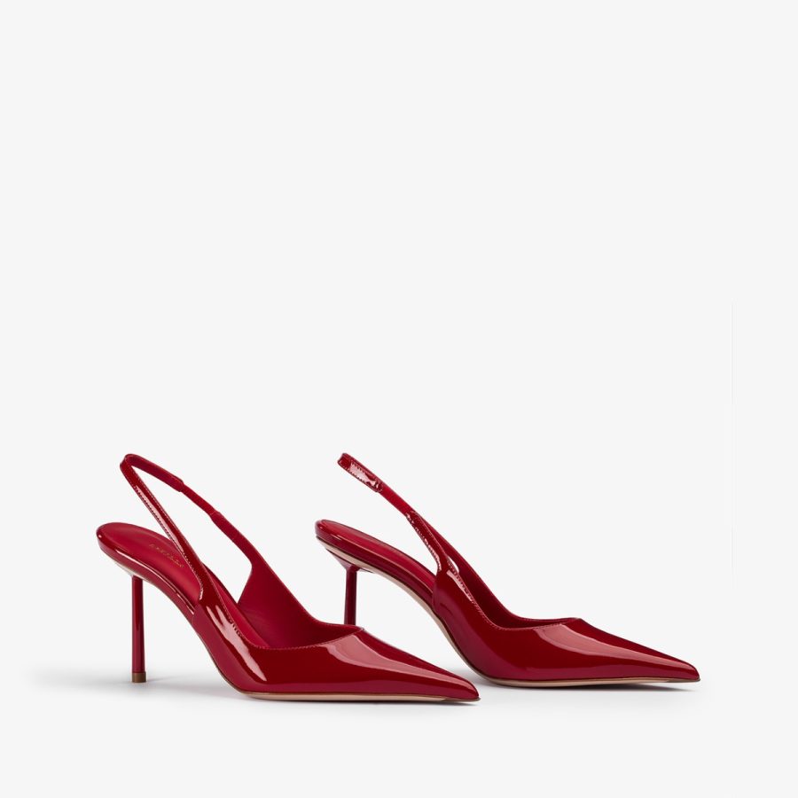 BELLA SLINGBACK 80 mm-Red patent leather slingback - Image 6