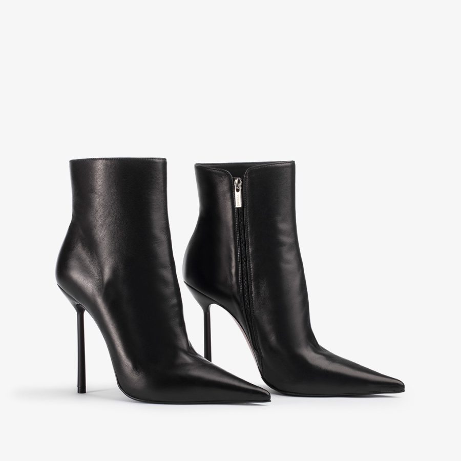 BELLA ANKLE BOOT 120 mm-Black leather ankle boot - Image 7