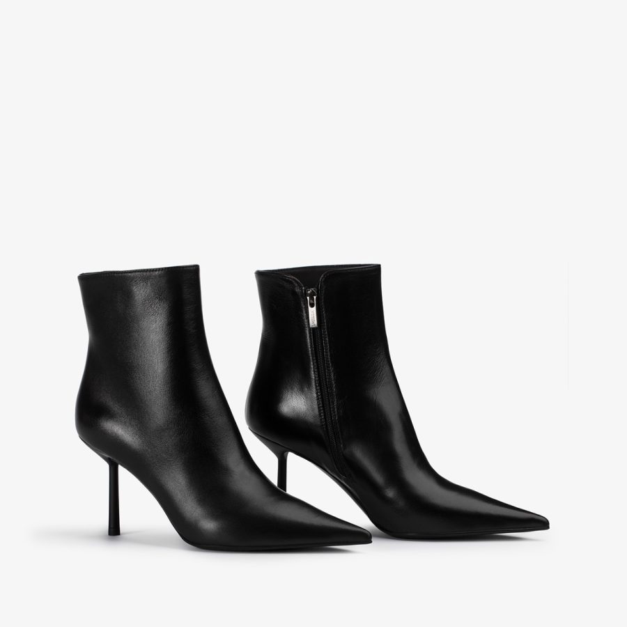 BELLA ANKLE BOOT 80 mm-Black leather ankle boot - Image 7