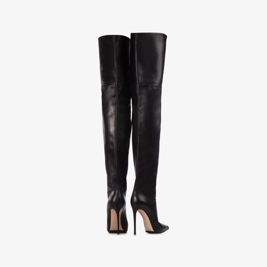 EVA THIGH-HIGH BOOT 120 mm-Black nappa leather oversized over-the-knee boot - Image 7