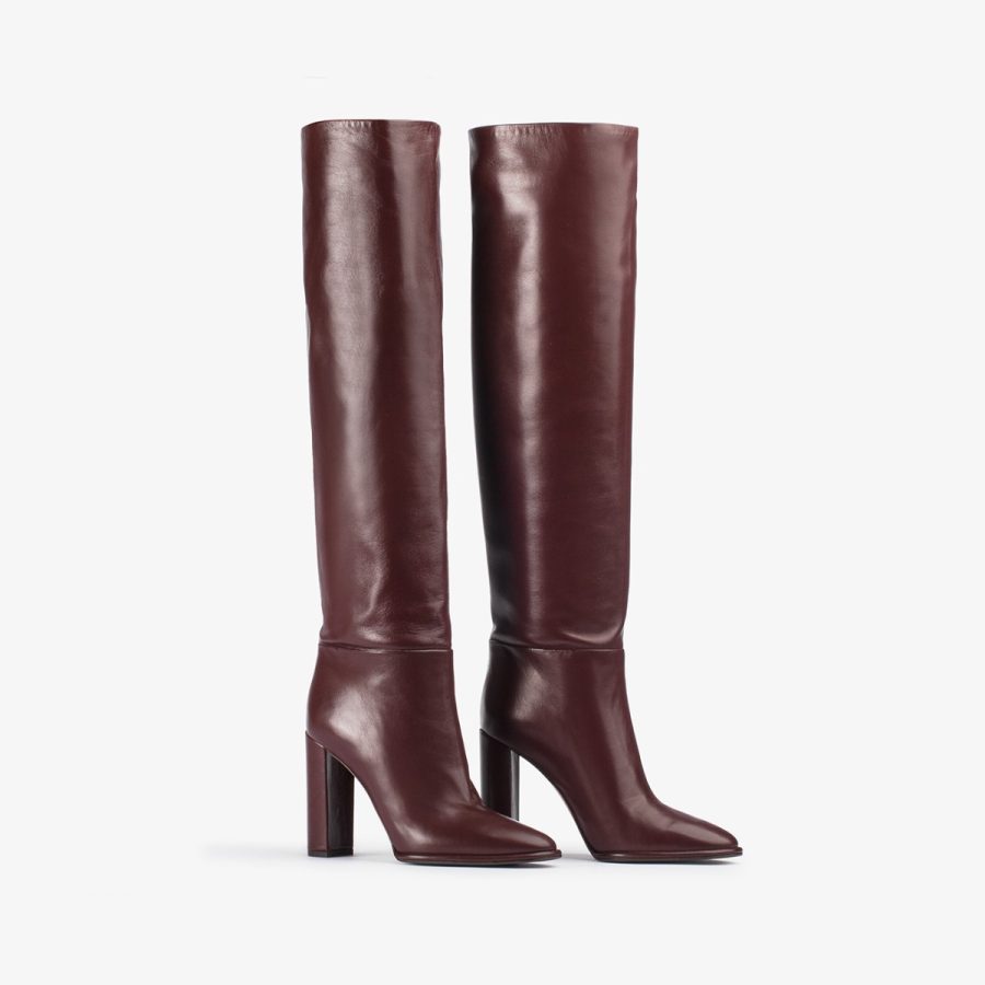 ELSA BOOT 110 mm-Dark chocolate brown nappa leather knee boot - Image 7