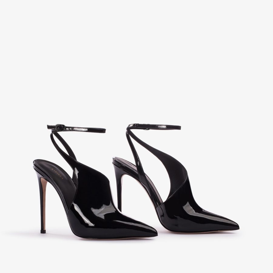 FUTURA PUMP 120 mm-Black patent leather cut-out pump - Image 7