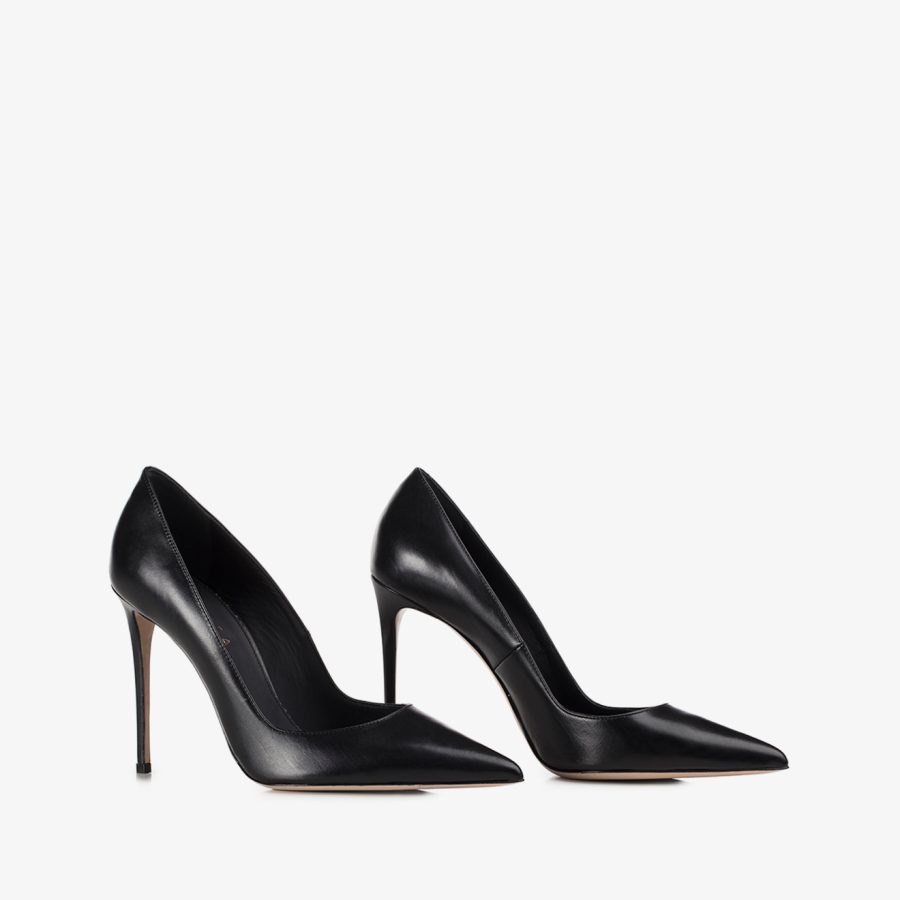 EVA PUMP 100 mm-Black leather pump - Image 7