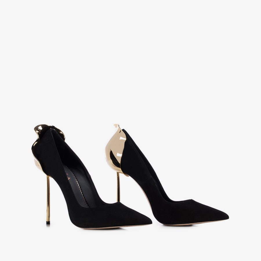 PETALO PUMP 120 mm-Black suede pump - Image 7