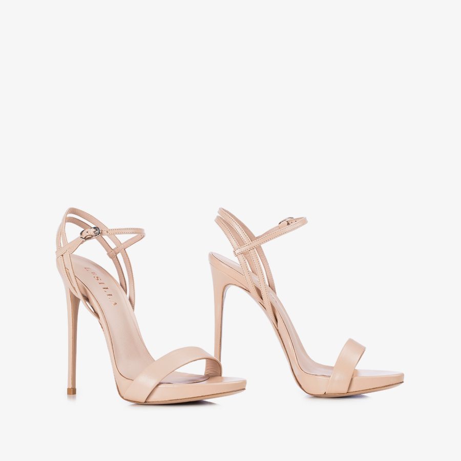 GWEN SANDAL 120 mm-Skin nude leather sandal - Image 7