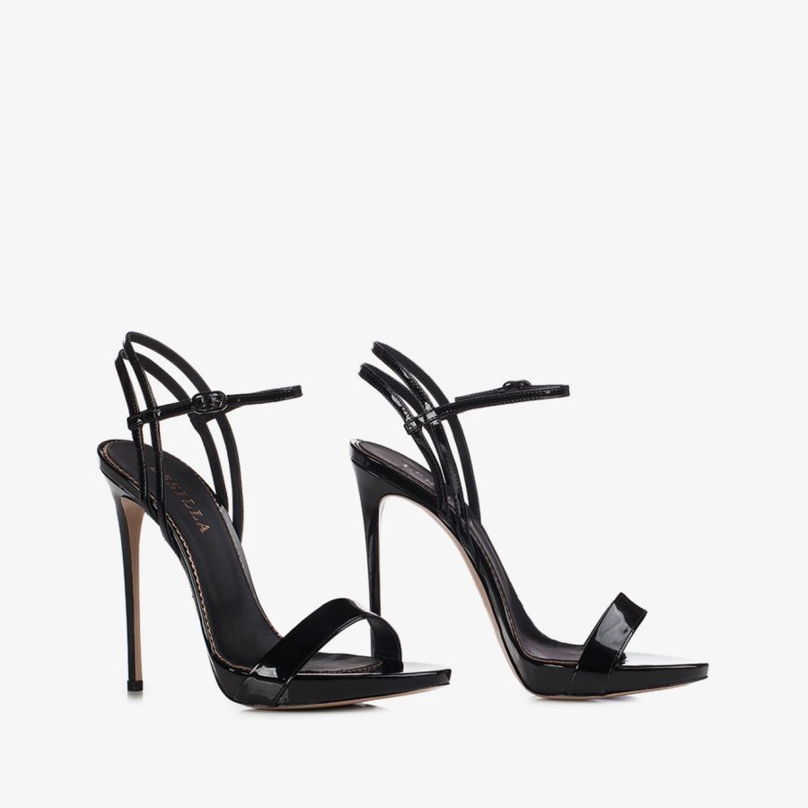 GWEN SANDAL 120 mm-Black patent leather sandal - Image 7