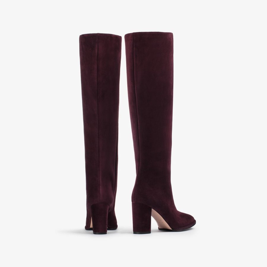 ELSA BOOT 90 mm-Plum purple suede knee boot - Image 8